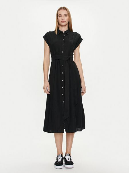 Φόρεμα σε στυλ πουκάμισο Gap μαύρο