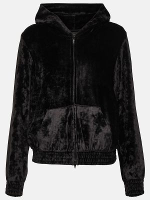 Velūra kapučdžemperis Balenciaga melns