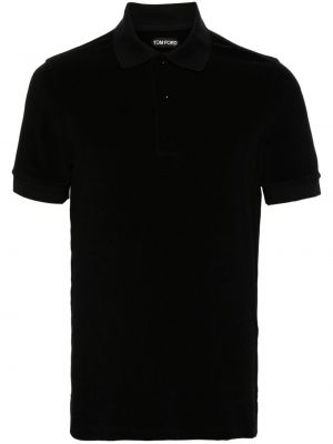 Bombažna polo majica Tom Ford črna