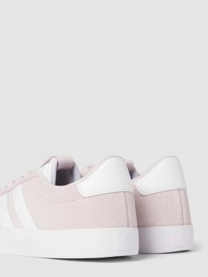 Sneakersy zamszowe skórzane z nadrukiem Adidas różowe