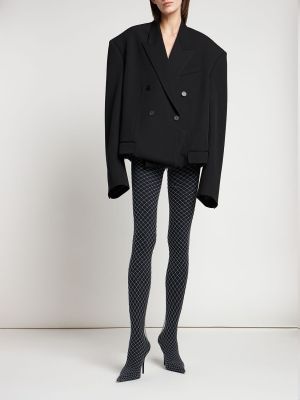 Kalhoty z nylonu se síťovinou Balenciaga černé