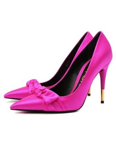 Туфли с бантом атласные Tom Ford, розовые