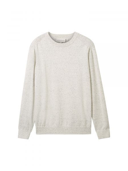 Меланжов пуловер Tom Tailor бяло