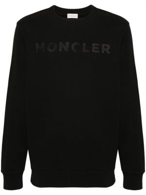 Βαμβακερός φούτερ με κέντημα Moncler μαύρο