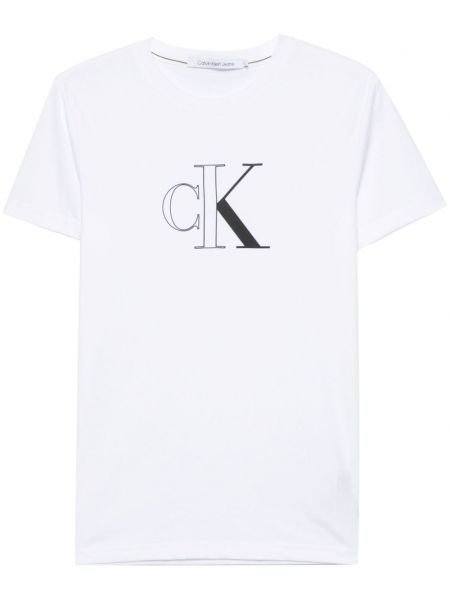 T-shirt aus baumwoll mit print Calvin Klein weiß