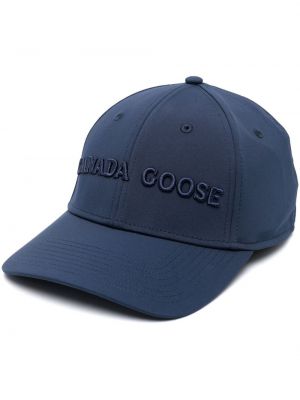 Haftowana czapka z daszkiem Canada Goose niebieska