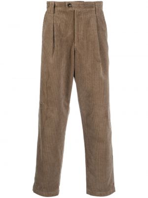 Ravne hlače iz rebrastega žameta A.p.c. rjava