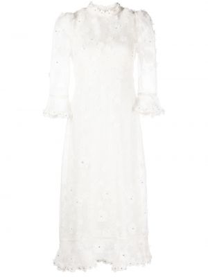 Midi haljina Zimmermann bijela