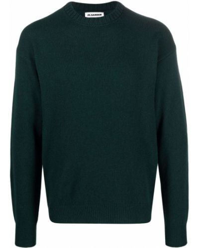 Jersey de punto de tela jersey de cuello redondo Jil Sander verde