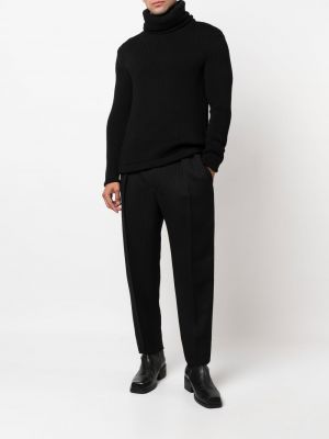 Dryžuotos kelnės Saint Laurent juoda