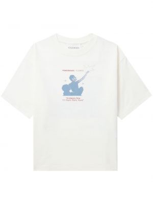 Βαμβακερή μπλούζα με σχέδιο Closed λευκό