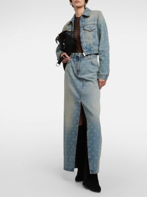 Джинсовая юбка с высокой талией Givenchy синяя