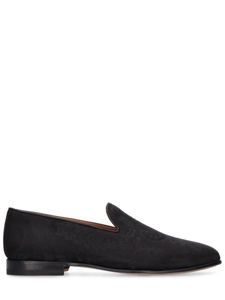 Pantofi loafer de in de mătase Etro negru