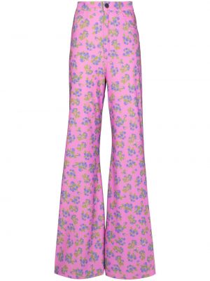 Pantalones de cintura alta de flores Natasha Zinko rosa