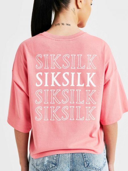 Koszulka z nadrukiem Siksilk różowa
