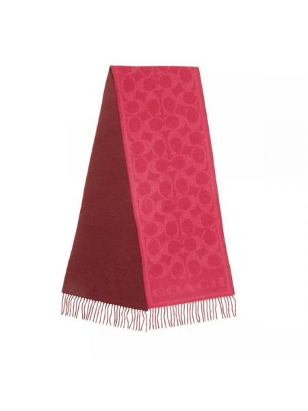 Двусторонний кашемировый шарф Coach розовый