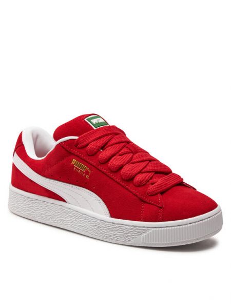 Zomšinės ilgaauliai batai Puma raudona