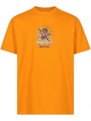 Тениска с принт Supreme оранжево