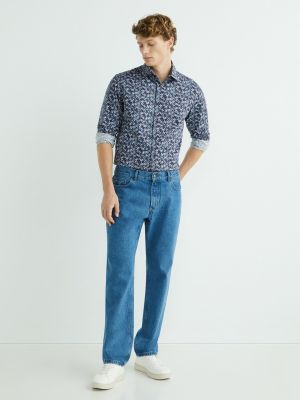 Camisa de algodón Pierre Cardin azul
