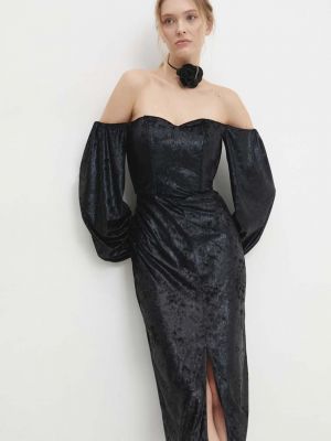Uska mini haljina od velura Answear Lab crna