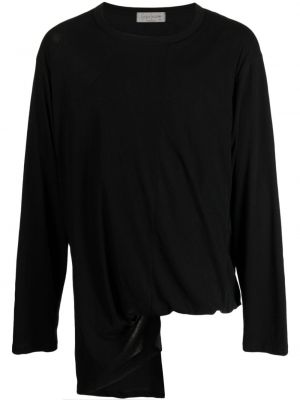 Asimetrisks kokvilnas t-krekls Yohji Yamamoto melns