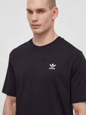 Bavlněné tričko s aplikacemi Adidas Originals černé