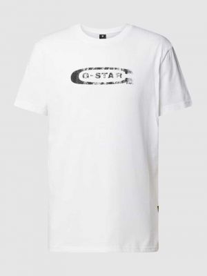Koszulka z nadrukiem w gwiazdy G-star Raw biała