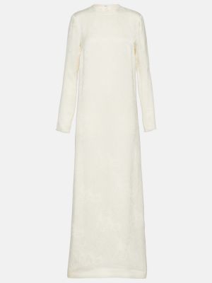 Жакардова макси рокля на цветя Toteme бяло