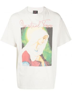 Тениска с принт с кръгло деколте Saint Mxxxxxx бяло