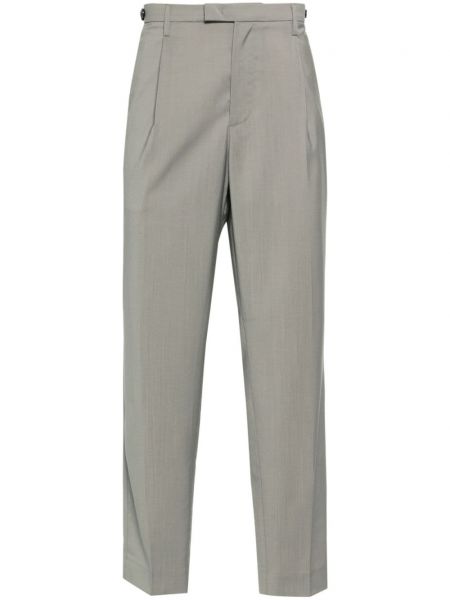 Spodnie z zaprasowanym kantem wełniane w tropikalny nadruk Barena szare