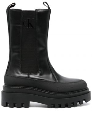 Kožené chelsea boots Calvin Klein Jeans černé