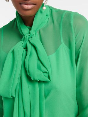 Blusa de seda Costarellos verde