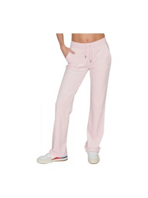 Welurowe spodnie Juicy Couture różowe