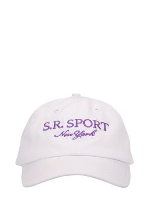 Cappello con visiera di cotone Sporty & Rich bianco