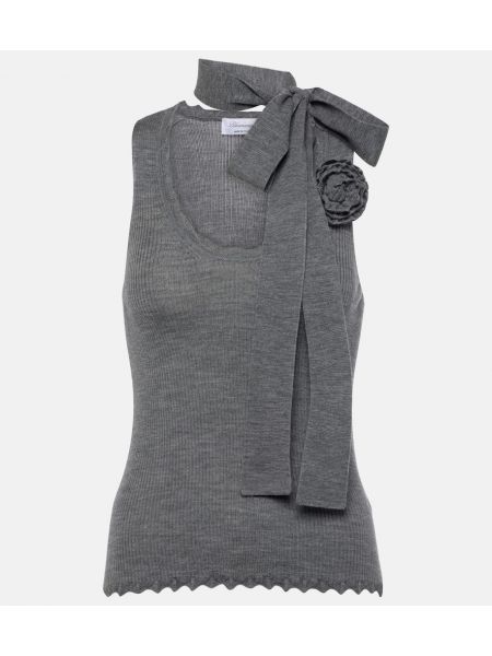 Blomstret ull tank top Blumarine grå