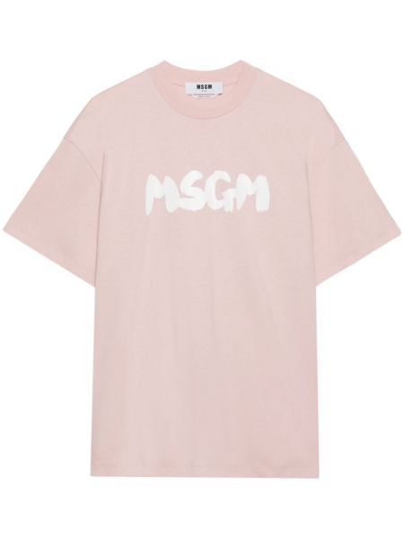 Puuvilla t-paita Msgm pinkki