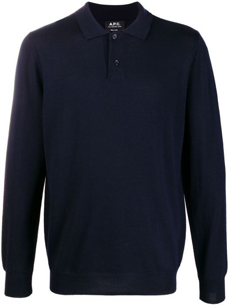 Polo en tricot avec manches longues A.p.c. bleu