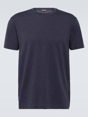 T-shirt in jersey Tom Ford blu