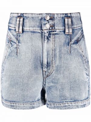 Shorts di jeans a vita alta Marant étoile blu