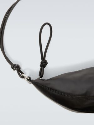Kožená taška přes rameno Dries Van Noten černá