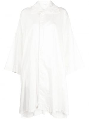 Памучна рокля тип риза с висока талия Y's бяло