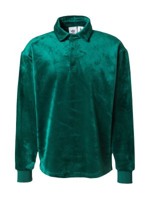 Кадифена тениска Adidas Originals зелено