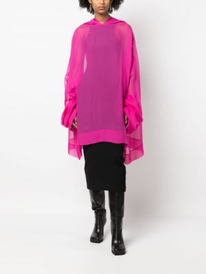 Transparentes kleid mit kapuze Rick Owens pink