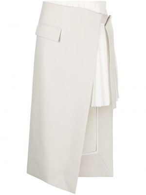Asymetrické midi sukně Sacai bílé