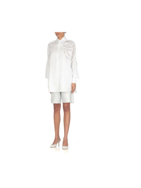 Camisa con bordado de algodón Ermanno Scervino blanco