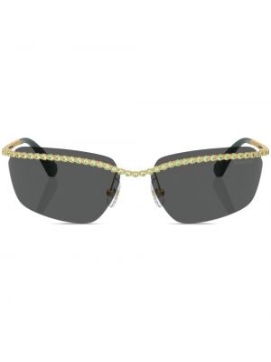 Okulary przeciwsłoneczne z kryształkami Swarovski złote