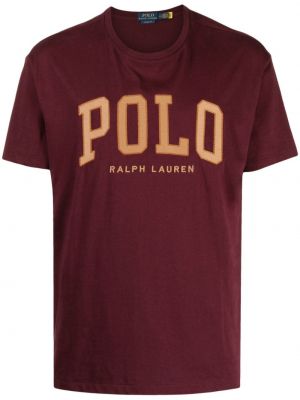 Medvilninė marškiniai velvetinė su gobtuvu Polo Ralph Lauren ruda