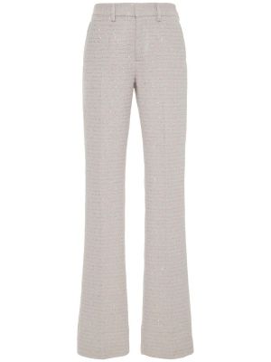 Pantalones rectos con lentejuelas de tweed Alessandra Rich