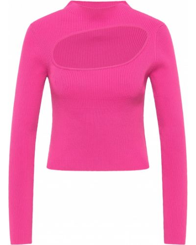 Jednofarebný priliehavý sveter s dlhými rukávmi Mymo Athlsr - ružová