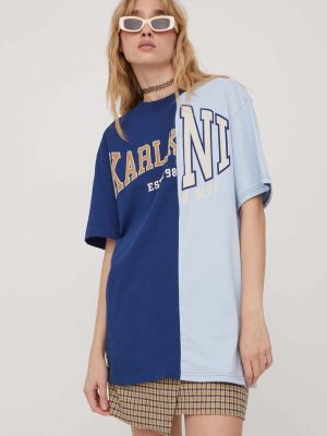 Bombažna majica Karl Kani modra